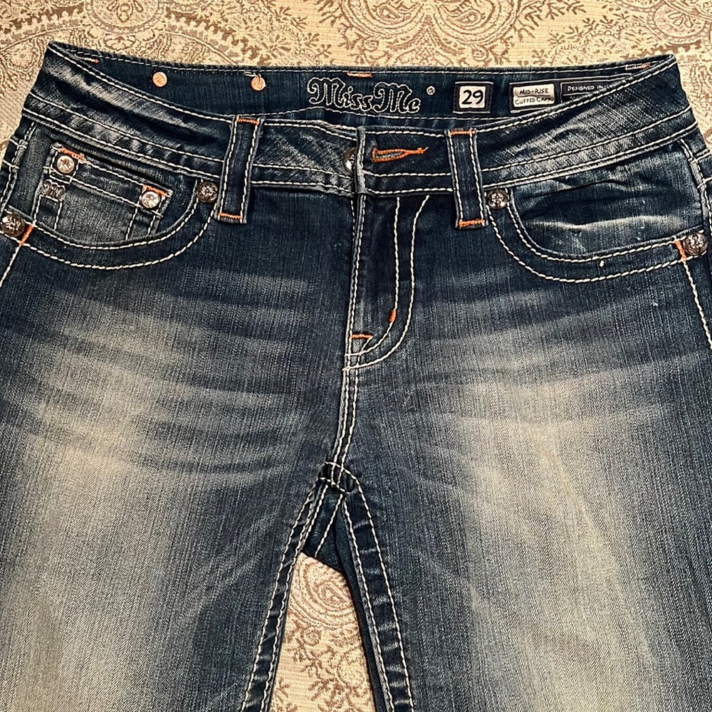 Miss Me jeans mid-rise cuffed capri size 29